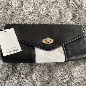 Stitch Collective Elegant Black and White Clutch